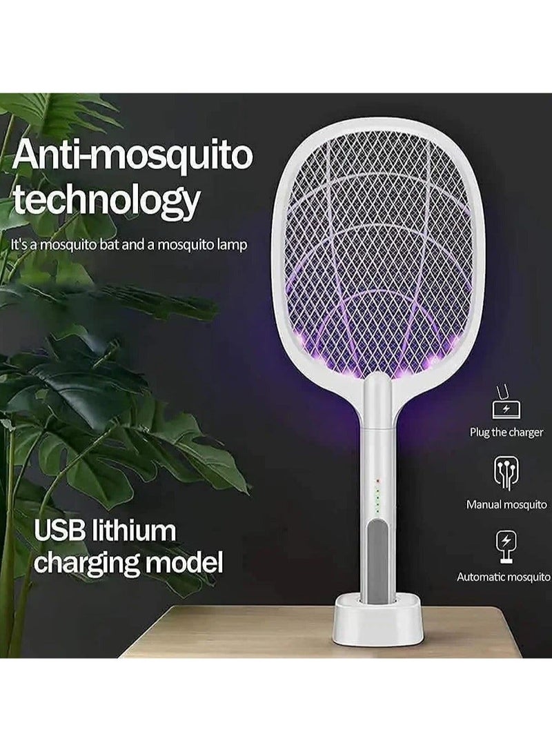 Rechargeable Mosquito Racket Killer with UV Light – Electric Insect Zapper with Auto Mode & Stand, Portable Mosquito Killer Bat for Home & Outdoor Use - Image 3