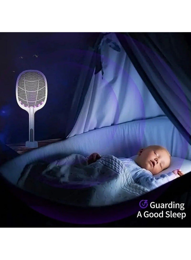 Rechargeable Mosquito Racket Killer with UV Light – Electric Insect Zapper with Auto Mode & Stand, Portable Mosquito Killer Bat for Home & Outdoor Use - Image 4
