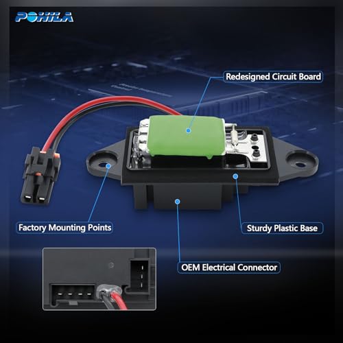 POHILA Rear Manual Temp Control Blower Motor Fan Resistor Compatible with 2002-2006 Escalade,2000-2006 Tahoe,2000-2006 GMC Yukon Replaces 4P1860 RY546 158961 RY546 12477721 88986482 JA1982 - Image 4