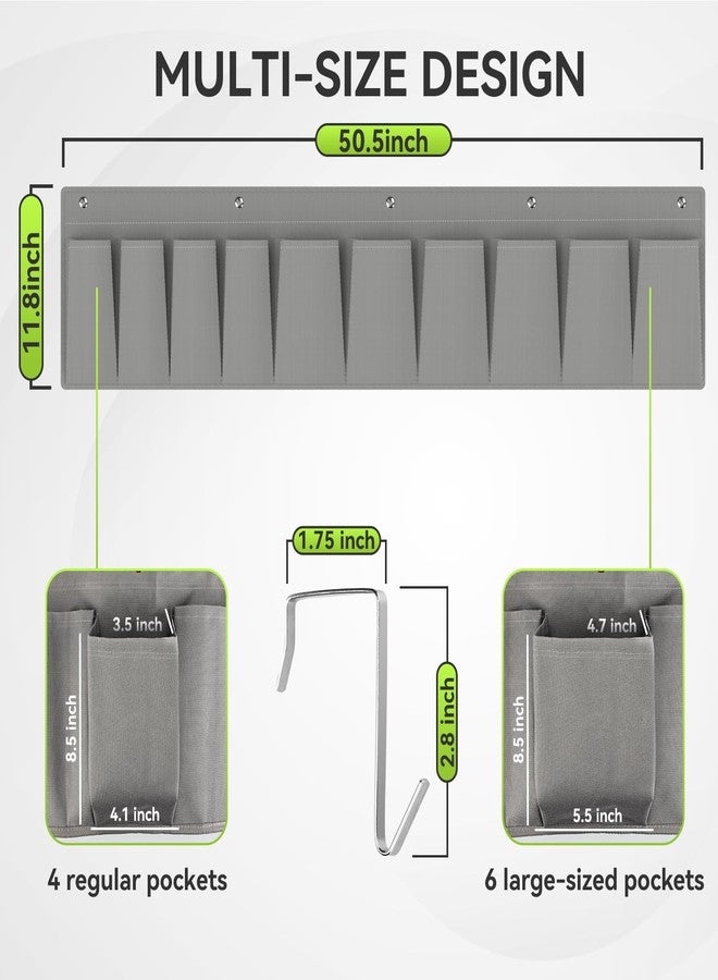 RVMATE RV Shoe Storage Organizer - Hanging Bedside Pockets for Shoes, Boots, and Accessories - Grey, 10 Pockets - Image 3