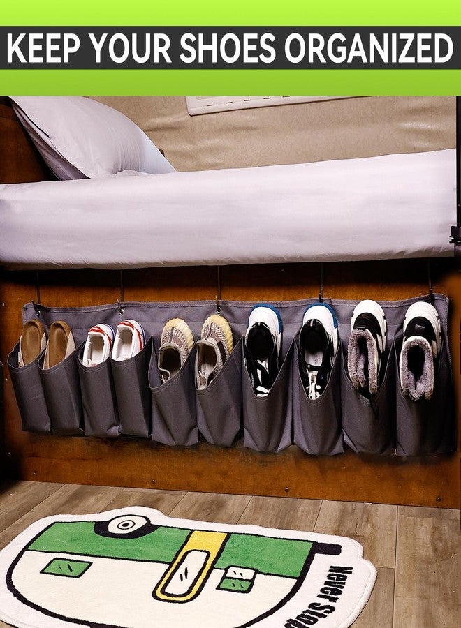 RVMATE RV Shoe Storage Organizer - Hanging Bedside Pockets for Shoes, Boots, and Accessories - Grey, 10 Pockets - Image 2