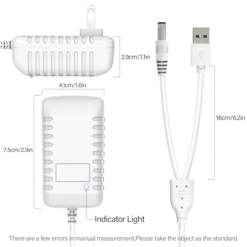 BOEEA Power Cord for Ingenuity InLighten, Simple Comfort, Swing'n Go Baby Swing Charger, 2-in-1 Swing Charging Cable with USB A & DC Plug, 5V Power Adapter - Image 2