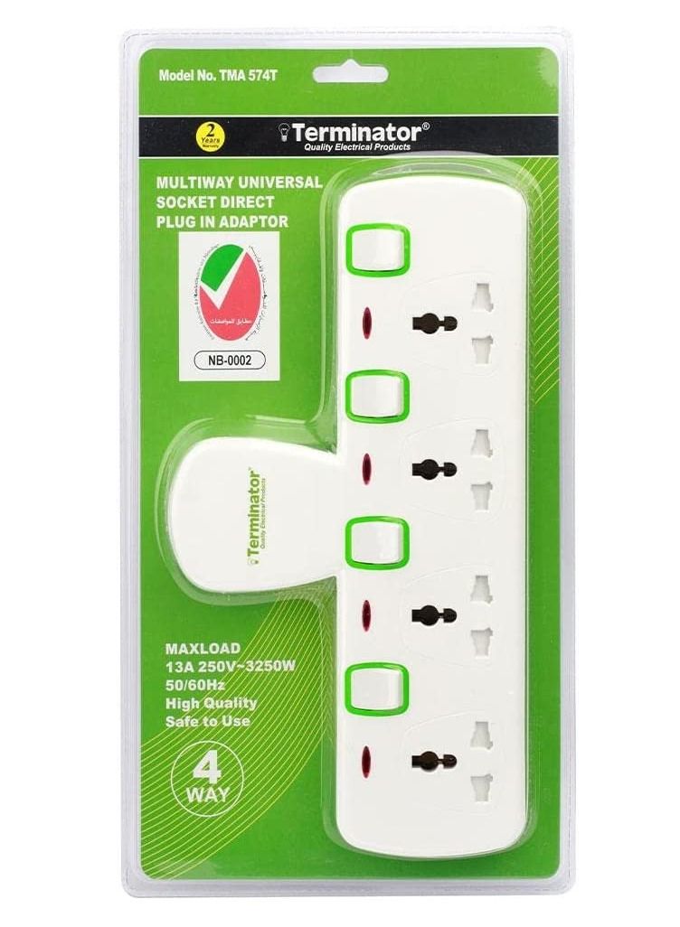 Terminator 4 Way Universal T-Socket Multi Adaptor TMA 574T  - Image 1