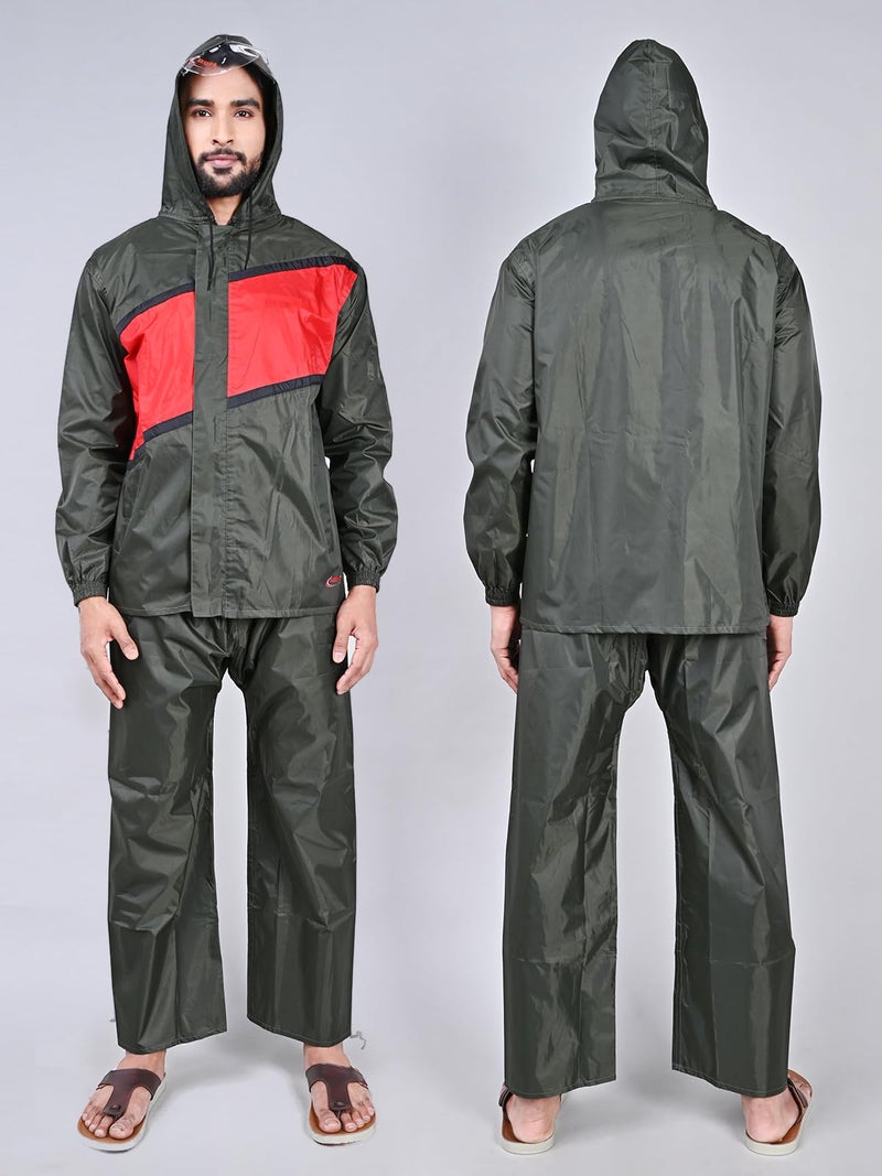 Rupa Rainwear for Men, Rider Collection, Waterproof PVC Rain Jacket with Pants and Carry Bag, Pack of 1 - Image 4
