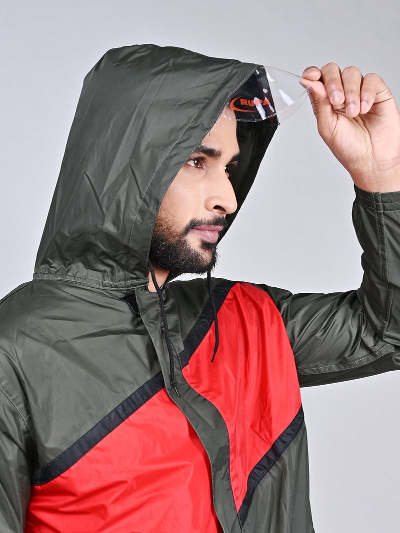 Rupa Rainwear for Men, Rider Collection, Waterproof PVC Rain Jacket with Pants and Carry Bag, Pack of 1 - Image 5