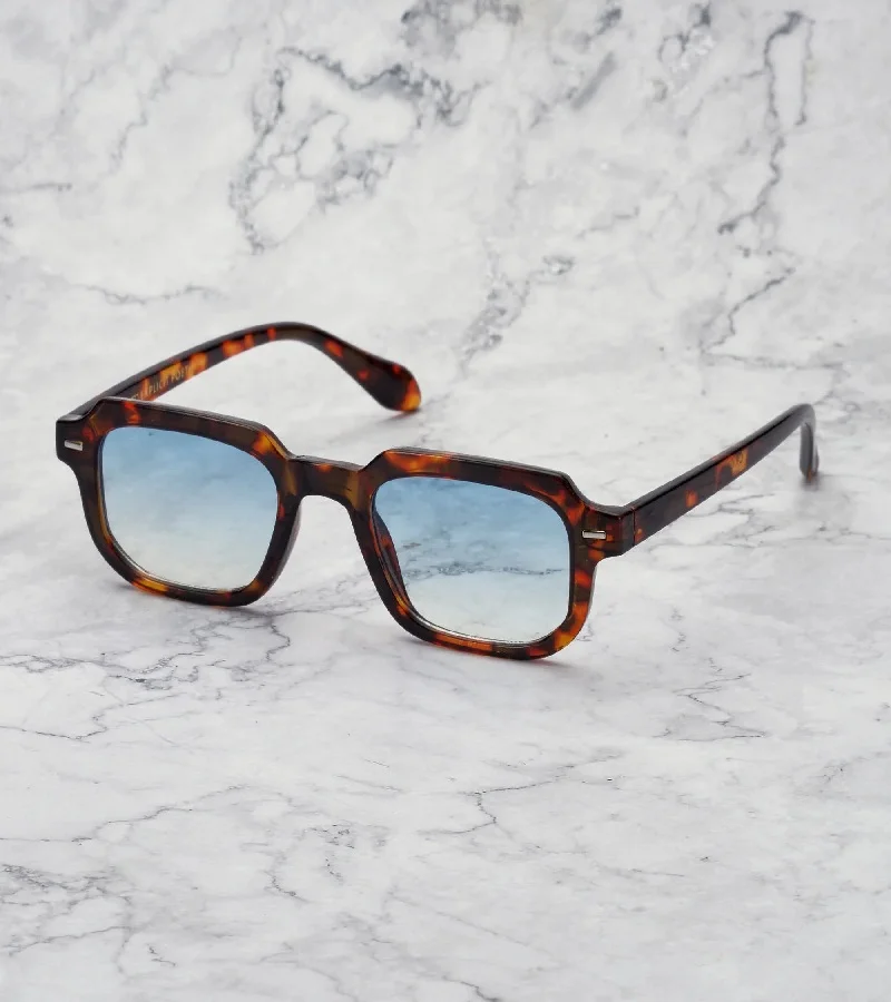  اكسبليست باوتس نظارات شمسية أنيقة للجنسين إيدي سلحفاة تدرج أزرق