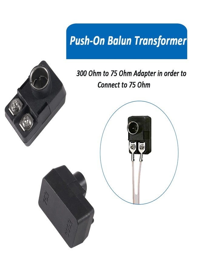 AEDIKO FM Dipole Antenna 300 Ohm T Shape FM Antenna+300-ohm to 75-ohm Transformer(Push-On F Type Balun) for Radio Stereo Tuner Receiver - Image 4