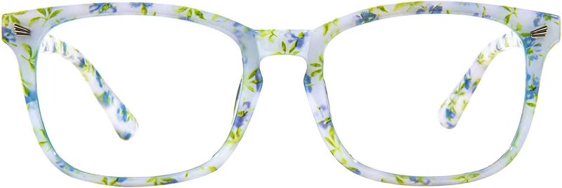 MAXJULI Blue Light Blocking Glasses,Computer Reading/Gaming/TV/Phones Glasses for Women Men(Porcelain Flower) - Image 1