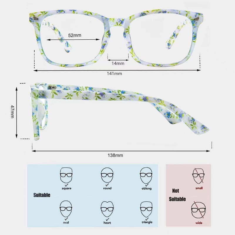 MAXJULI Blue Light Blocking Glasses,Computer Reading/Gaming/TV/Phones Glasses for Women Men(Porcelain Flower) - Image 3