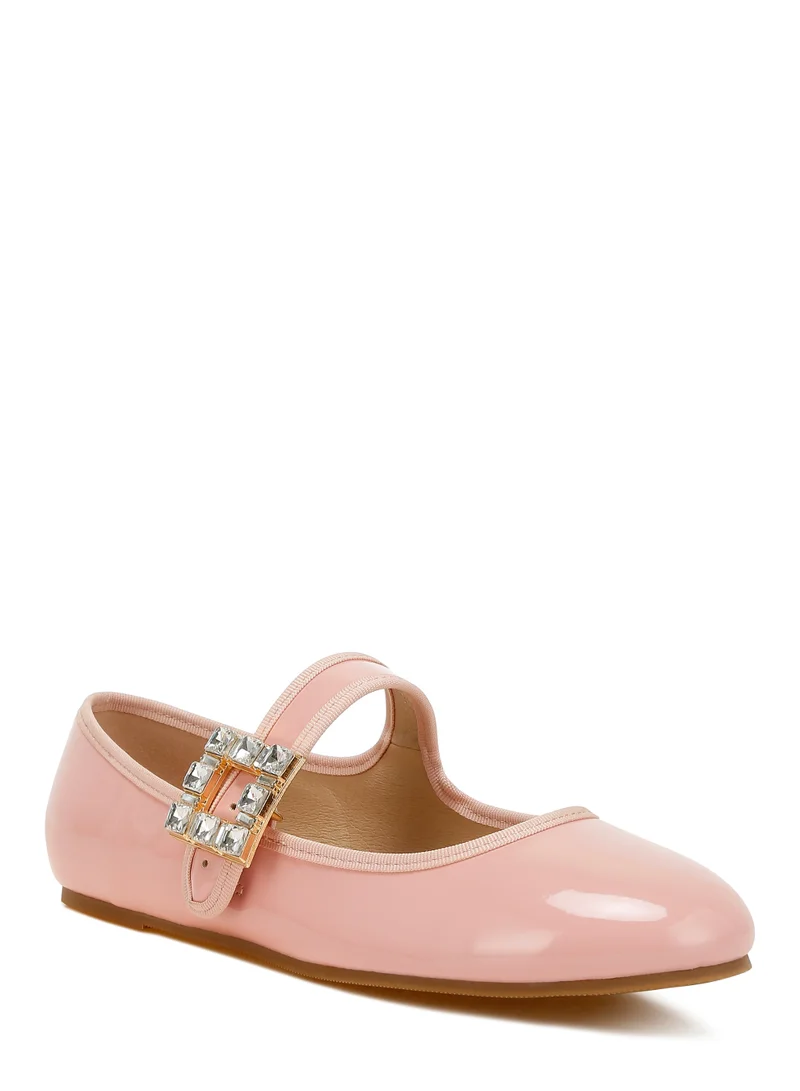 London Rag Brooch Mary Jane Sandals in Pink