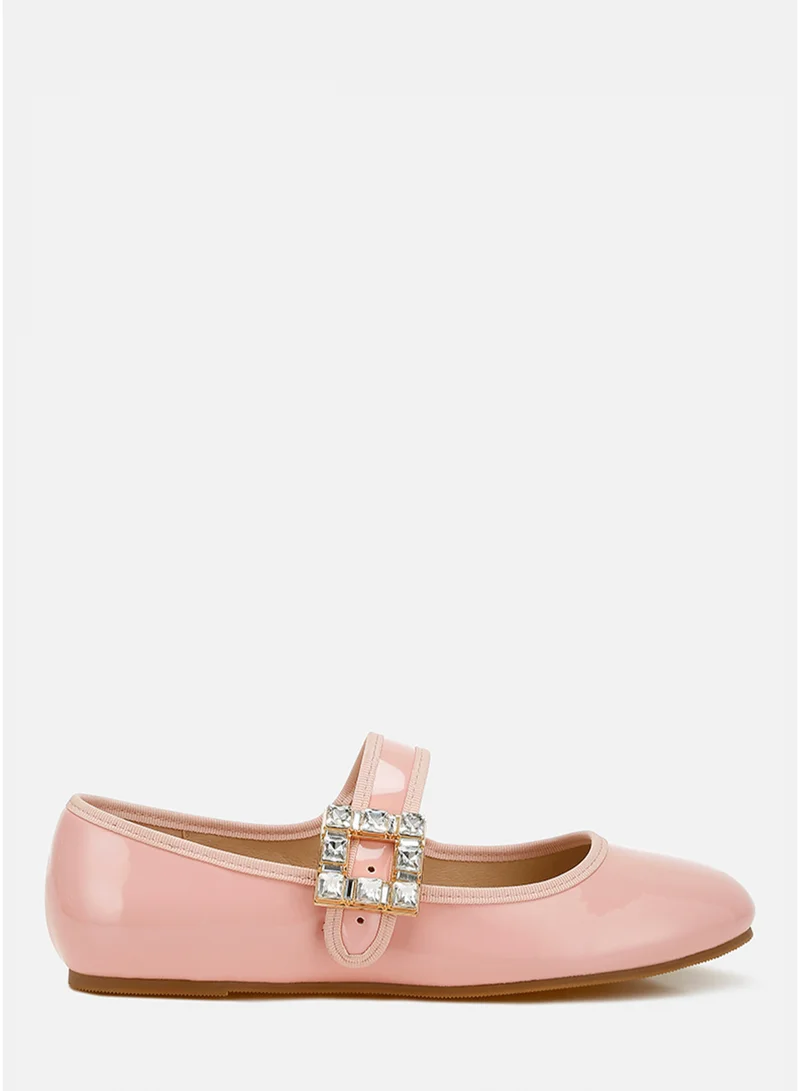Brooch Mary Jane Sandals in Pink