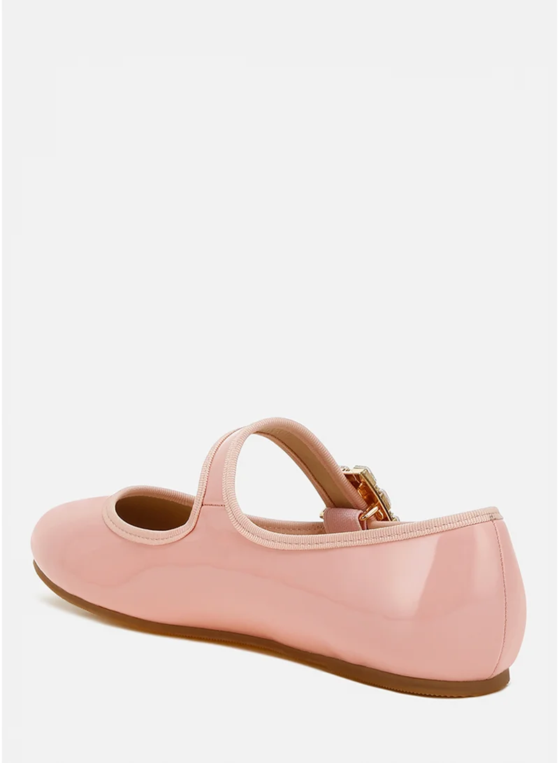 London Rag SH4805_PINK Brooch Mary Jane Sandals in Pink for Women | Best Price UAE