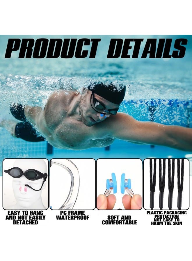 Seenelling 10 Pcs Swimming Nose Clip Earplugs with String Waterproof Swim Nose Plugs Soft Silicone Earplugs Protector Accessories for Adult Beginner Swimming Training Supplies(10 Colors,Transparent) - Image 4