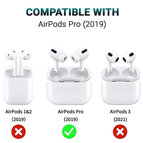 KACA Silicone Soft Case Cover with Keychain for Airpods Pro Case 2019, AirPods Pro 1st Generation Cover (Black) - Image 2