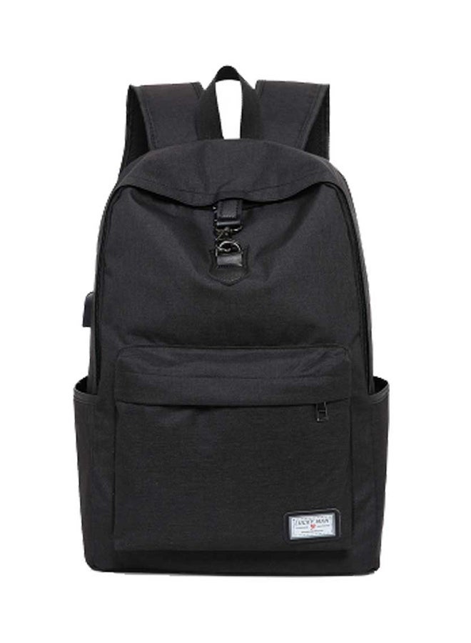 Preppy Casual Canvas Chic School Backpack Black