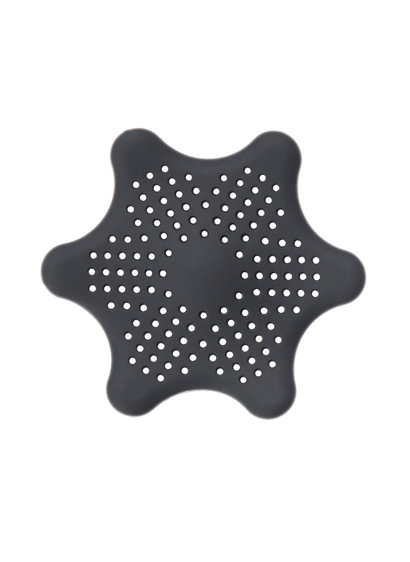 Generic Starfish Silicone Drain Hair Catcher Kitchen Bathroom Shower Sink Strainer Black  - Image 1