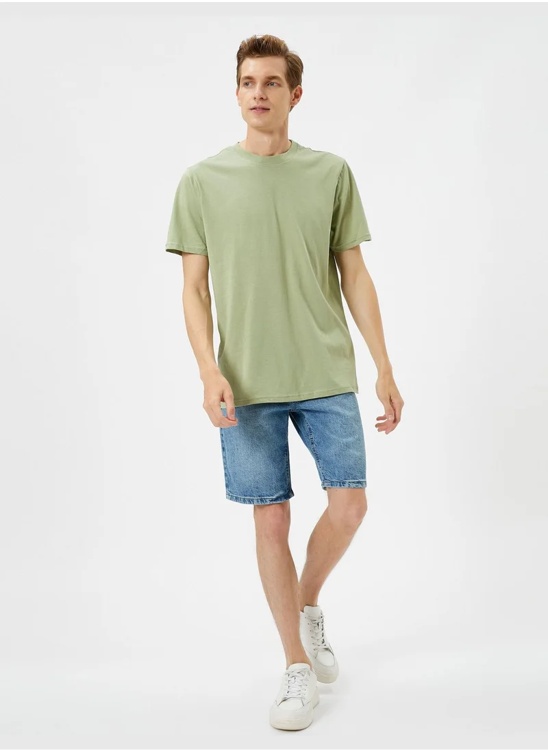 كوتون Basic T-Shirt Crew Neck Short Sleeve Cotton