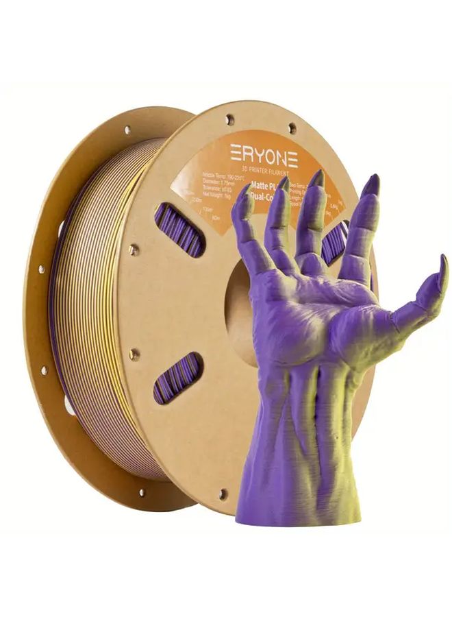 ERYONE Matte Dual Color 3D Printer Filament 1.75mm Green Blue Purple 1kg - Image 1