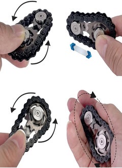 Generic Fidget Chain Gear Toy, Metal Hand Roller Fidget Spinner for Kids Adults, Metal Assemble Sprockets Bike Chain Gears, EDC Novelty Stress Relief Desk Office Birthday Gift for Goodie Bag Fillers  - Image 2