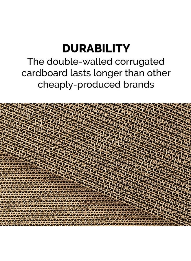 لوح خدش Furhaven مع عشبة النعناع البري للقطط المنزلية، قابل للعكس - وسادة خدش كلاسيكية مموجة للقطط - أصفر، صغير - Image 5