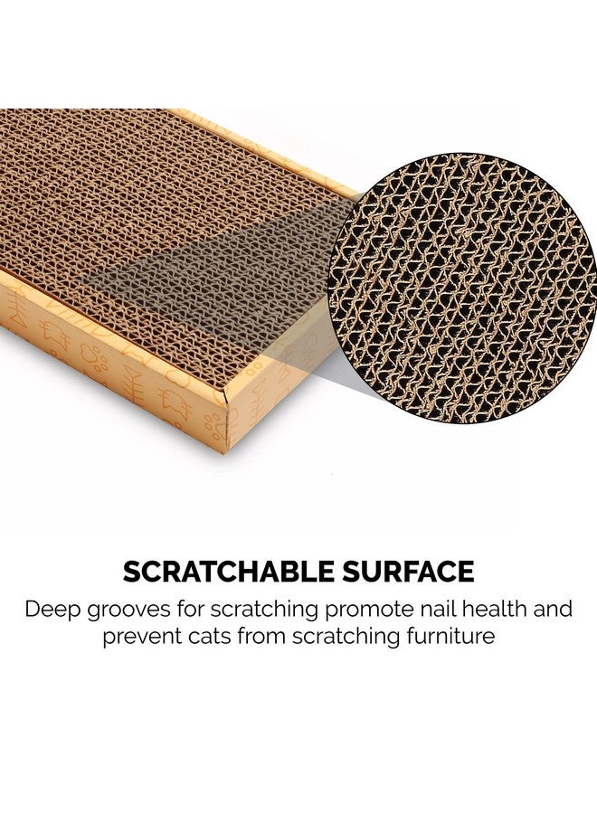 لوح خدش Furhaven مع عشبة النعناع البري للقطط المنزلية، قابل للعكس - وسادة خدش كلاسيكية مموجة للقطط - أصفر، صغير - Image 4