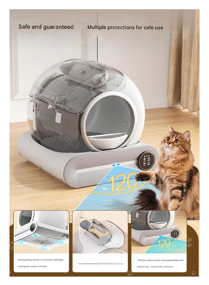 keke Smart Cat Litter Box with Electric Fresh Air System, Automatic Sensor Cleaning and Poop Shoveling, Fully Automatic Cat Toilet MSP-01A, UK Plug - Image 2