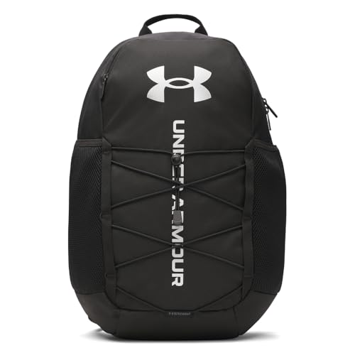 UNDER ARMOUR حقيبة ظهر أندر أرمور للجنسين هاسل سبورت 6.0، (001) أسود/أسود/فضي معدني، مقاس واحد يناسب معظم الأشخاص - Image 1