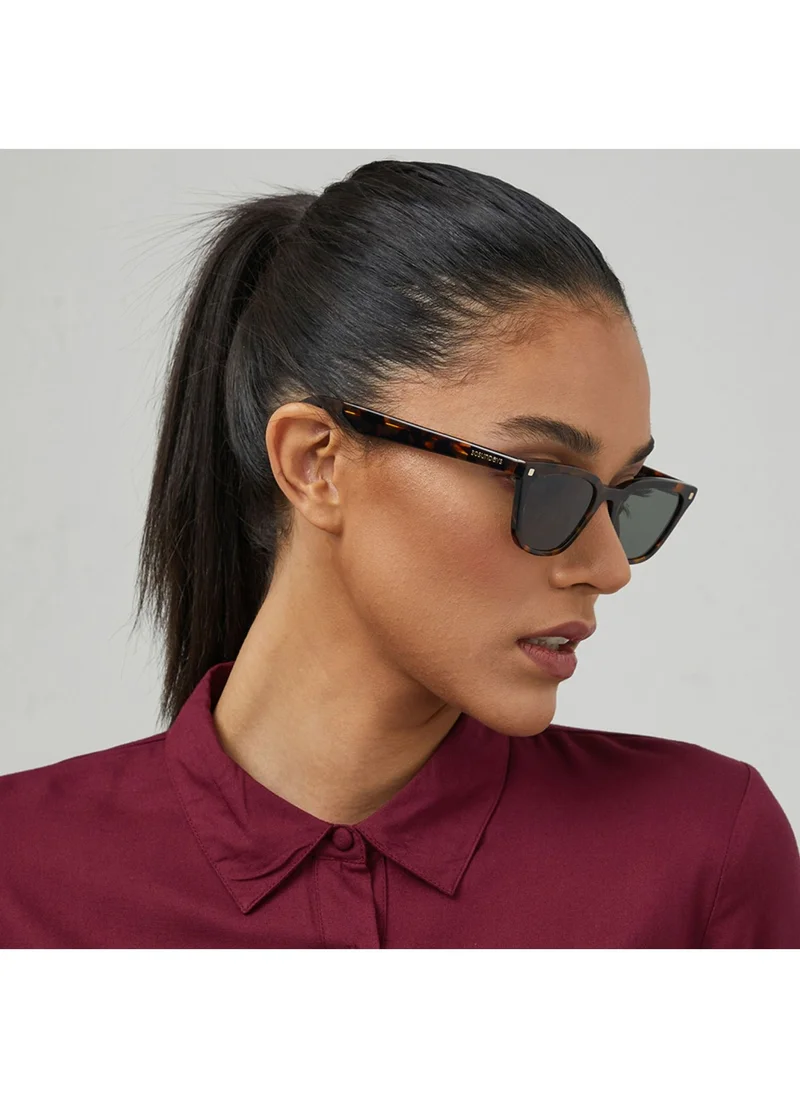 30Sundays THALIA Women Green Sunglasses - Frame Material: Acetate - Lens Color: Green- Frame Color: Tortoise - Full Rim