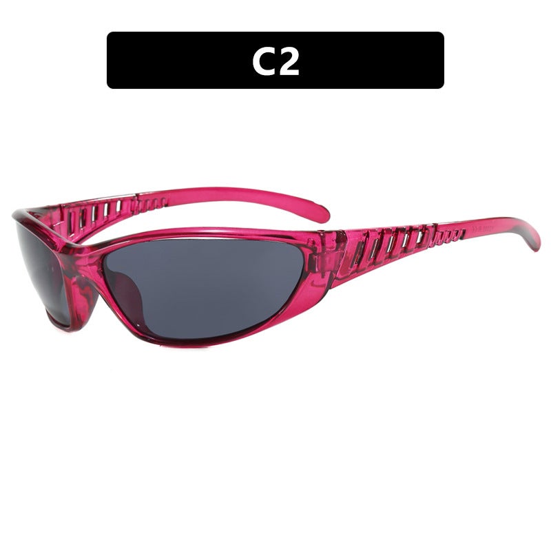 Generic Futuristic Sunglasses Y2K Retro Chic Women Cherry red