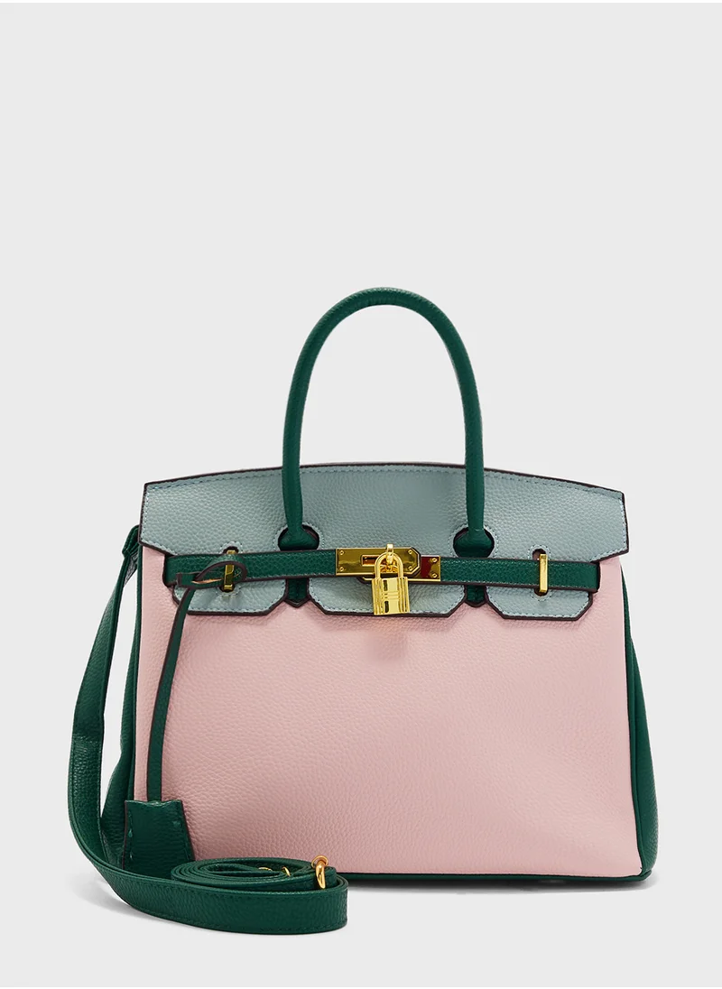 ELLA Color Block Large Satchel Bag
