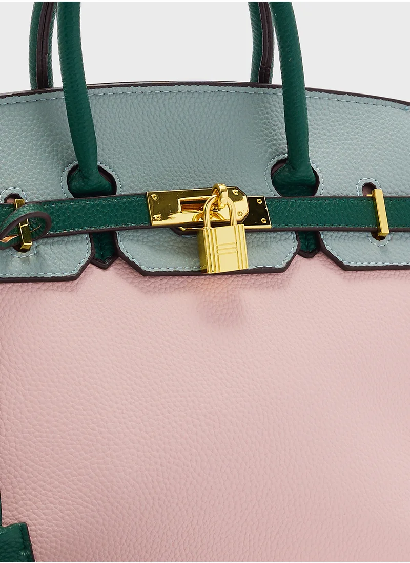 ELLA Color Block Large Satchel Bag