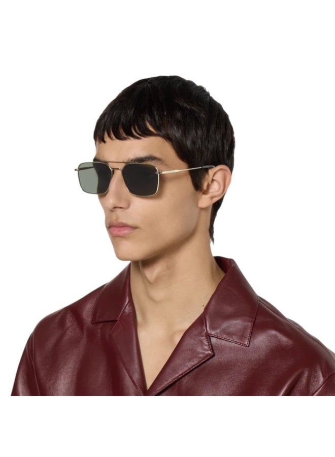 GUCCI نظارات شمسية ذهبية مستطيلة أوريّا GG1957SA 001 مقاس 58 - Image 3