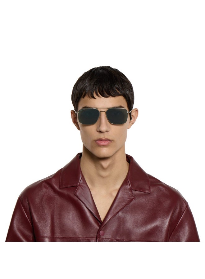 GUCCI نظارات شمسية ذهبية مستطيلة أوريّا GG1957SA 001 مقاس 58 - Image 4