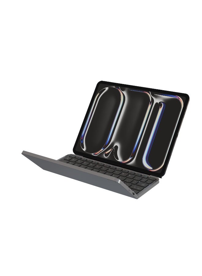 GREEN LION Tectra Foldable keyboard Case / Magic Keyboard For Compatible iPad & Tablet / Working time 20–30 days / Supported systems Windows, Android, iOS, Mac OS / Multi Touch Trackpad / Type C Charging / Strong Magnetic Hold - Grey - Image 1