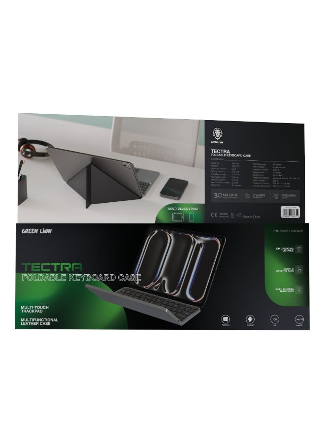 GREEN LION Tectra Foldable keyboard Case / Magic Keyboard For Compatible iPad & Tablet / Working time 20–30 days / Supported systems Windows, Android, iOS, Mac OS / Multi Touch Trackpad / Type C Charging / Strong Magnetic Hold - Grey - Image 3