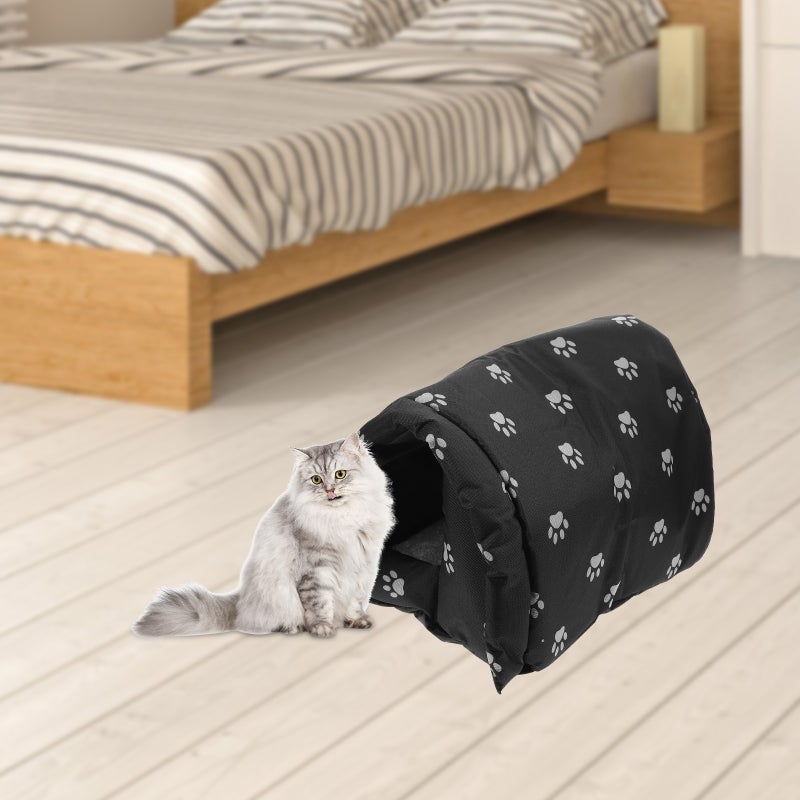 🐾 خيمة قطة خارجية على شكل قوس من قماش مخمل دافئ مجموعة 1 - Image 2