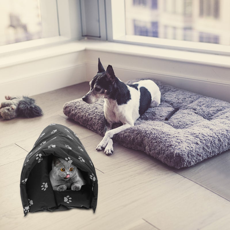 🐾 خيمة قطة خارجية على شكل قوس من قماش مخمل دافئ مجموعة 1 - Image 5