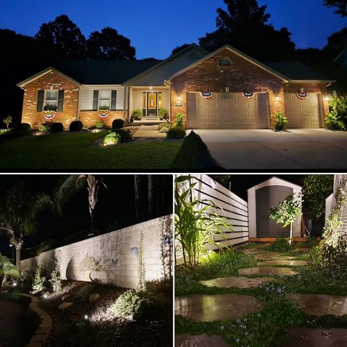 SUNVIE 12 Pack Low Voltage Landscape Lights with 300W Transformer 12-24V LED Landscape Lighting Kit 3000K Waterproof Aluminum Landscape Spotlights with Wire Connectors for House Yard Tree Garden - Image 5