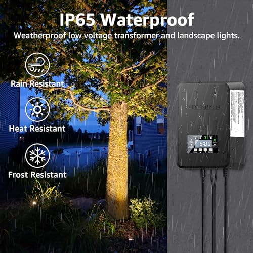 SUNVIE 12 Pack Low Voltage Landscape Lights with 300W Transformer 12-24V LED Landscape Lighting Kit 3000K Waterproof Aluminum Landscape Spotlights with Wire Connectors for House Yard Tree Garden - Image 4