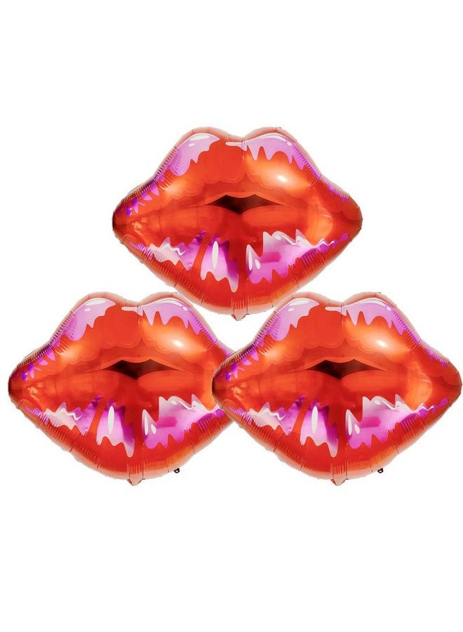 Soochat Kiss Lips Balloons Red Lips Shape Mylar Foil Balloon for Valentine's Day Wedding Decoration 3Pcs - Image 1