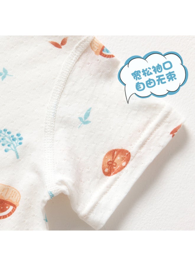 Doxiluka Newborn Baby Clothes Summer Short-sleeved Romper Bamboo Cotton Fiber Pajamas Thin Onesie Outfit Breathable Crawling Suit - Image 3