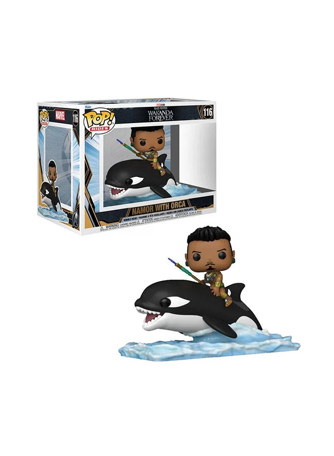 فانكو Pop Ride SUPDLXMarvel Black Panther Wakanda Forever - Namor with Orca, Collectible Action Vinyl Figure - 66721