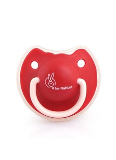 R for Rabbit Baby Tusky Pacifier Ultra Light Soft Silicone Nipple Orthodontic Design Bpa Free For Kids Of 6 Months +;Large;Red  - Image 1