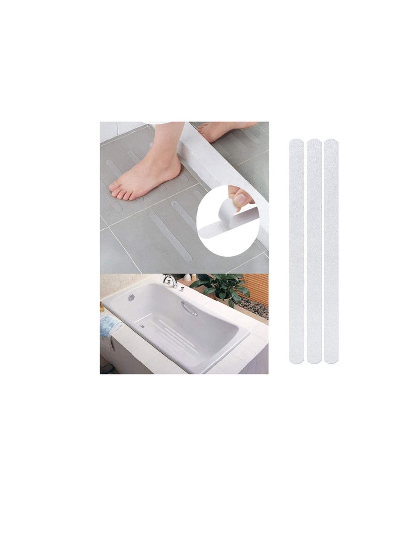 15 Pcs Anti Slip Skid Strips Tapes Transparent Shower Stickers Strips Non Slip Strips for Bathtubs Showers Stairs Floors, Increase Traction on Smooth Surface, Prevent Slippage Effectively - Image 2