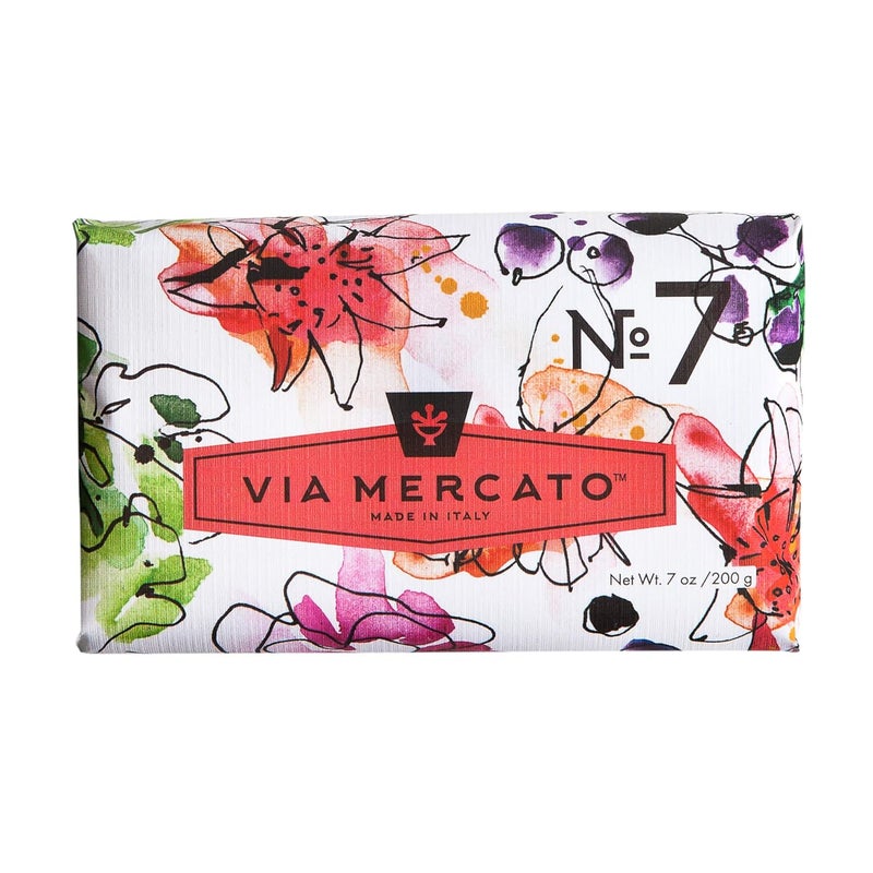 Via Mercato Italian Soap Bar 200 g No 7  Peach Fig Blossom  Rose 