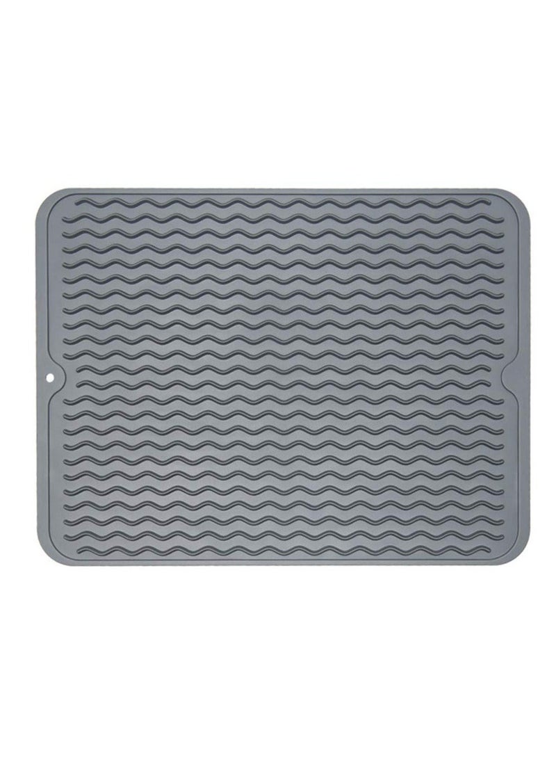 1 pcs Silicone Dish Drying Mat for Kitchen Counter  - Multi Usage Eco Friendly Drying Matt Kitchen Counter - Easy to Clean Heat Resistant Dish Drying Pad - Image 1