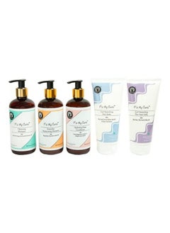 Fix My Curls 5 Steps Moisture Bundle ; With Cleansing Shampoo (250Ml) Everyday Moisturizing Shampoo(250Ml)Hydrating Deep Conditioner (250Ml) Hair Butter(200Gm) & Flaxseed Gelly(200Gm); Cg Friendly  - Image 1