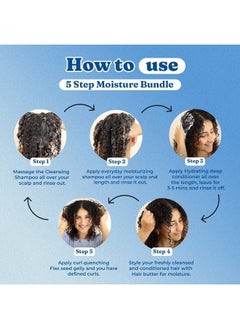 Fix My Curls 5 Steps Moisture Bundle ; With Cleansing Shampoo (250Ml) Everyday Moisturizing Shampoo(250Ml)Hydrating Deep Conditioner (250Ml) Hair Butter(200Gm) & Flaxseed Gelly(200Gm); Cg Friendly  - Image 4