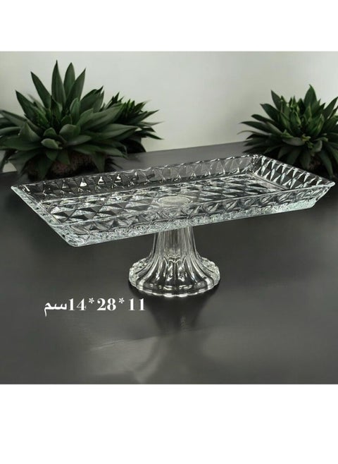 صحن تقديم زجاج بقاعدة 28X14X11 سم