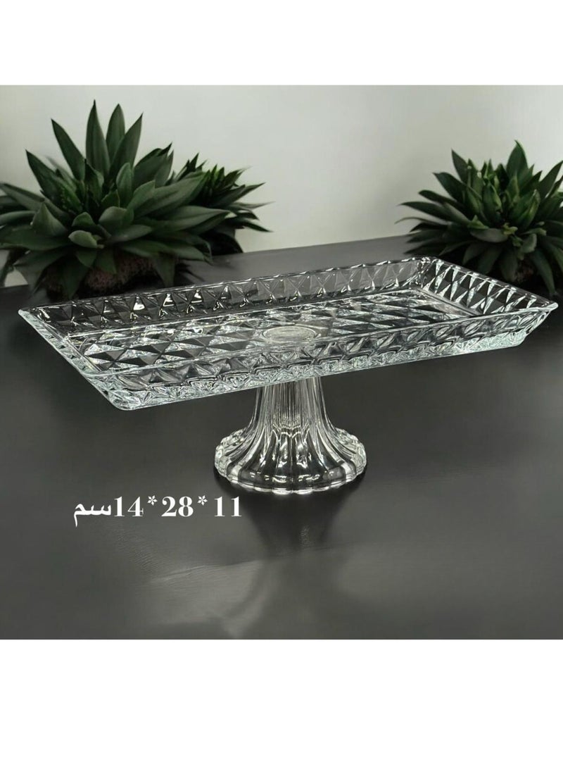 صحن تقديم زجاج بقاعدة 28X14X11 سم